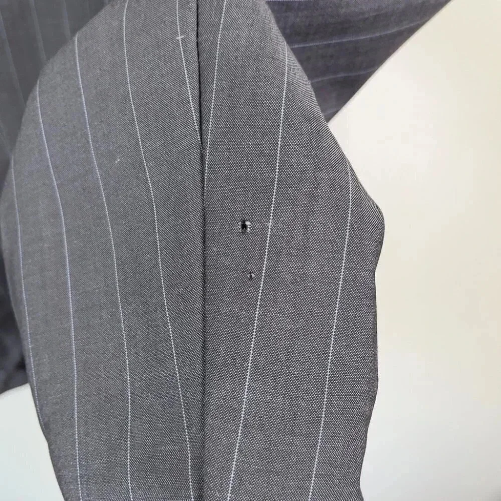 Hugo Boss Ryan/Win Mohair Wool Slim Fit Striped Double Button Blazer